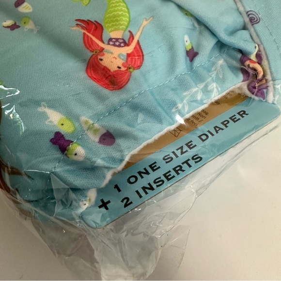 BNWT Charlie Banana reusable diaper blue with mermaids - Picture 5 of 5